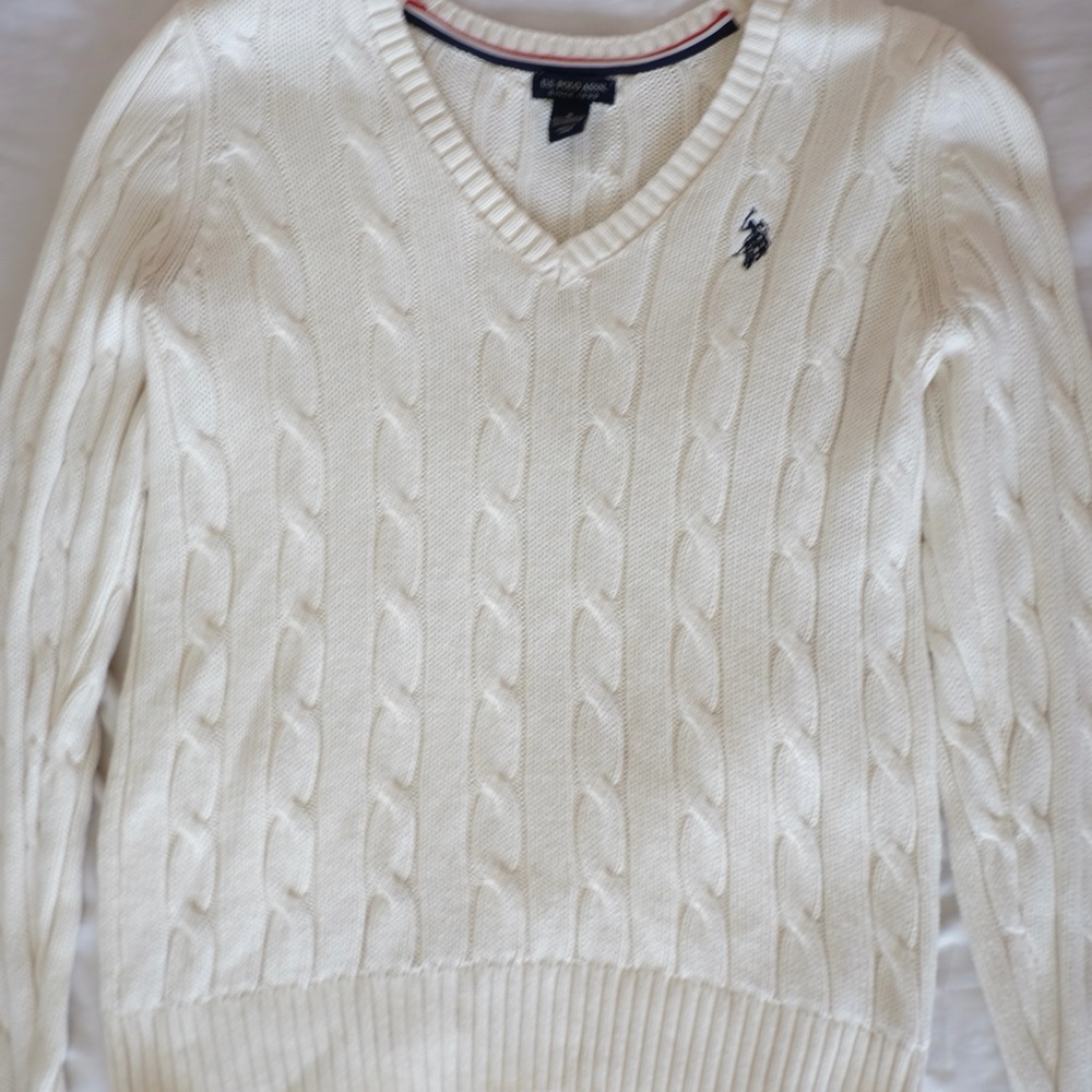 Polo by Ralph Lauren White Cable Knit Sweater